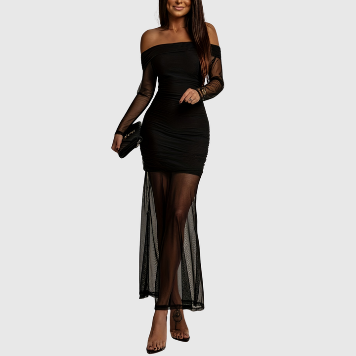 Evangeline | Elegant Off-Shoulder Evening Dress