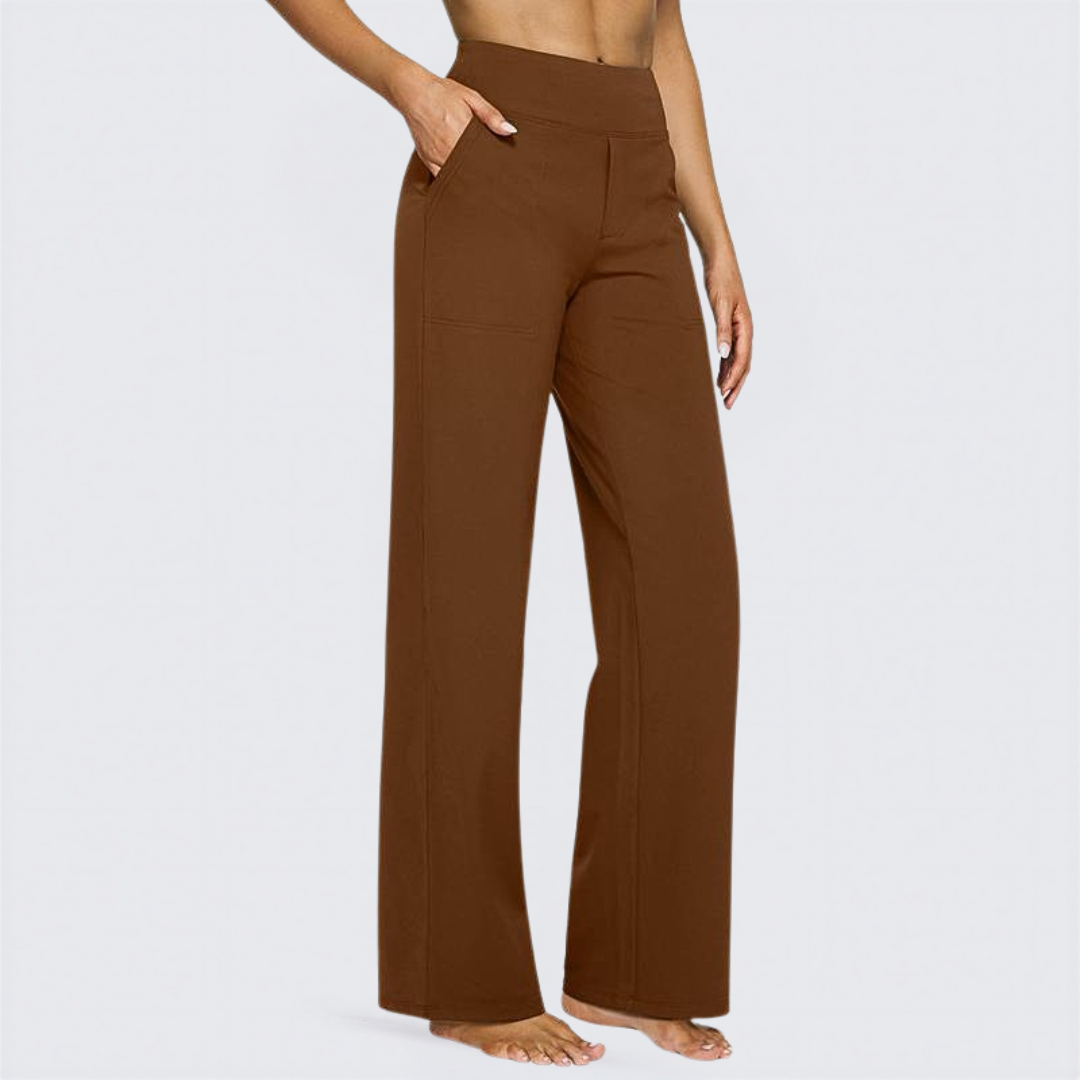 WHITNEY™ - Comfortable High-Waist Wide Leg Pants for Yoga and Outdoor Fun