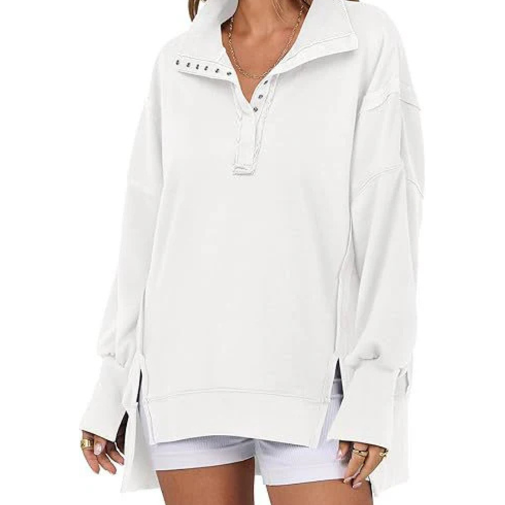VERON™ - Loose Fit High-Low Split Hem Casual Sweatshirt