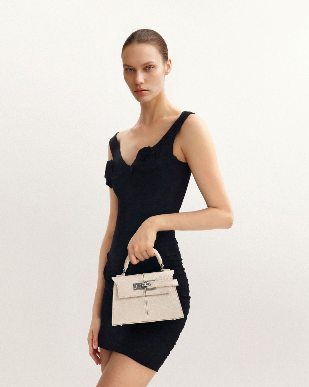 Elise Top Handle Bag - White