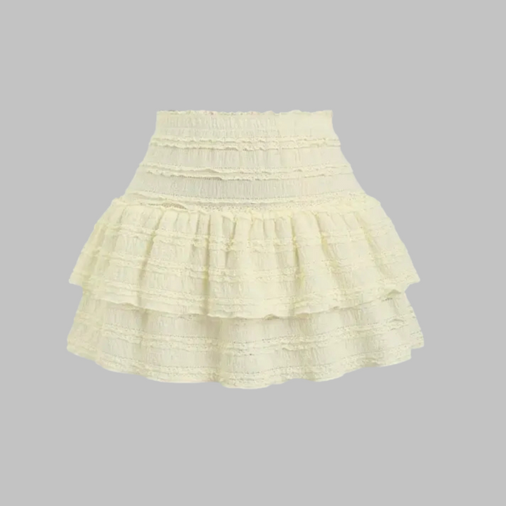 MATHA™ - Chic Layered Ruffle Hem Skort