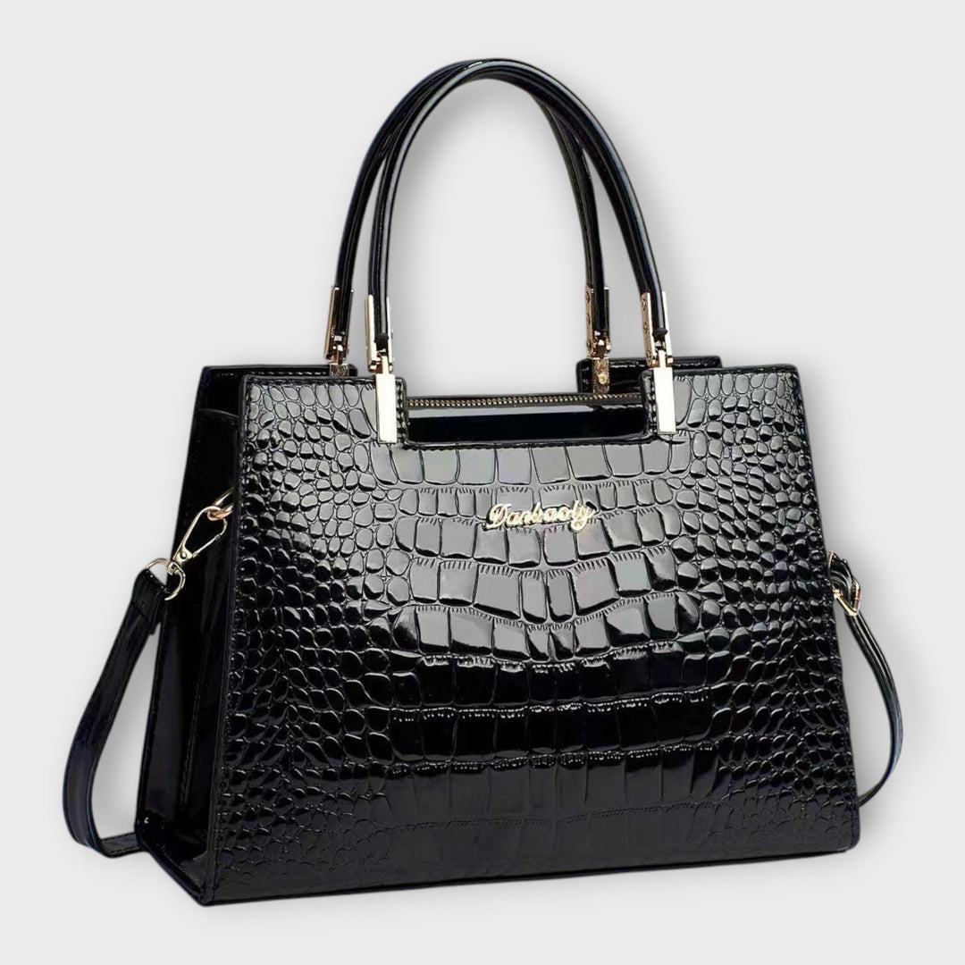 Maison Verdelle -  Shiny Crocodile Skin Pattern Handbag