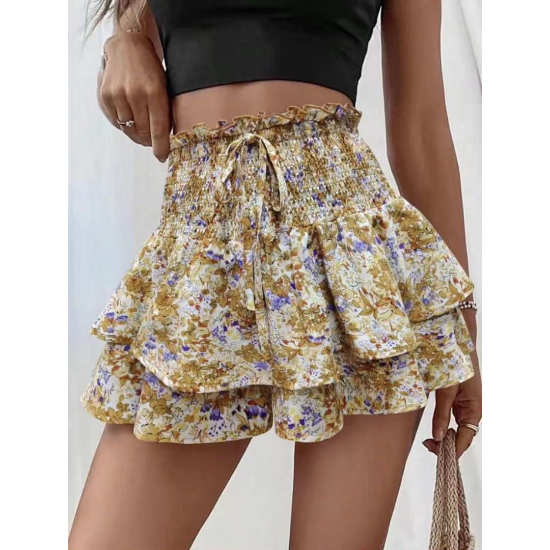 LUNINGNING™ – Lightweight Shirred Layered Summer Skort