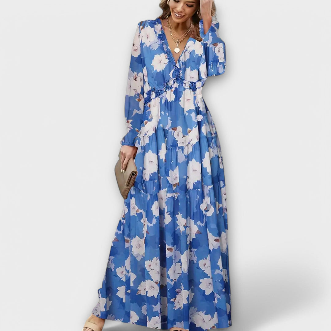 Maya | Floral V-Neck Maxi Dress