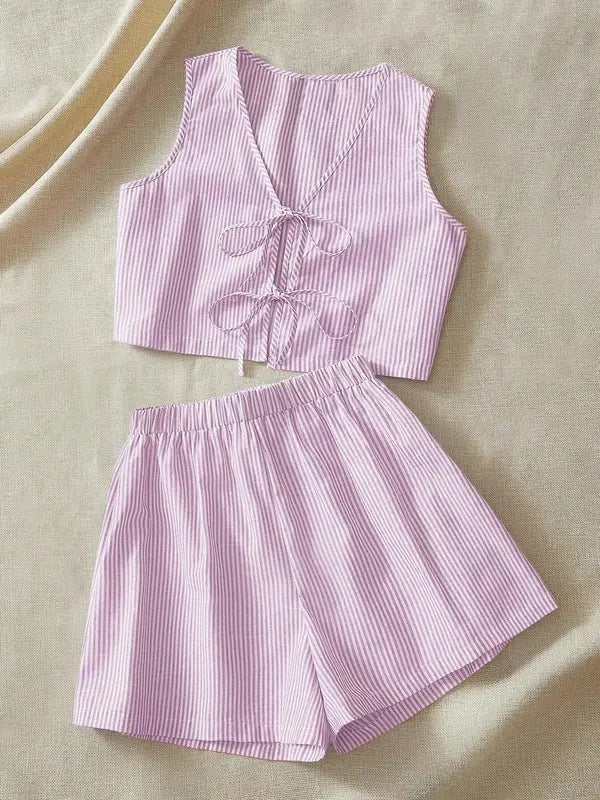 MOESHA™ - Chic Summer Sleeveless Vest and High-Waist Shorts Set
