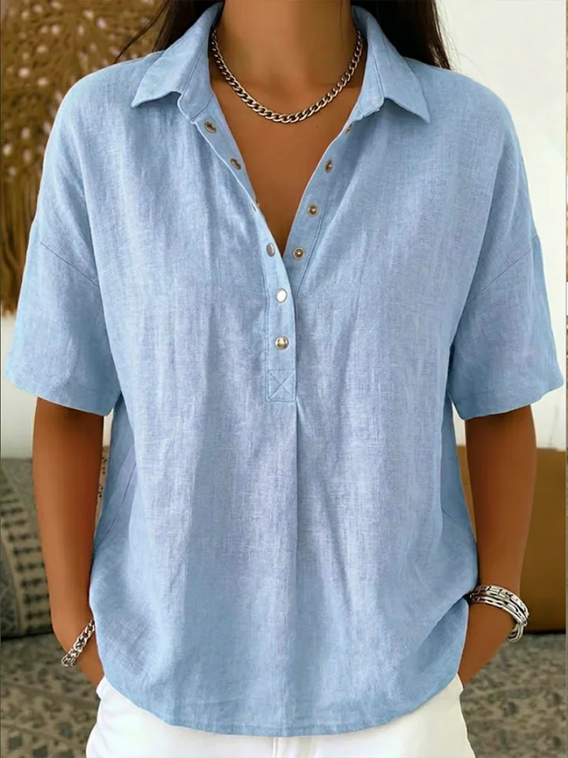 Arabella - Relaxed Fit Button Blouse