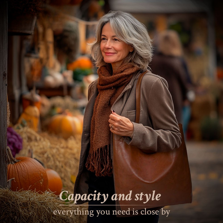 Carol - Modern Chic Leather Tote Bag