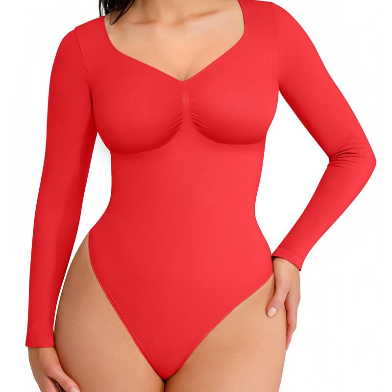 SONYA™ - Seamless Shaping Long Sleeve Thong Bodysuit for Comfort