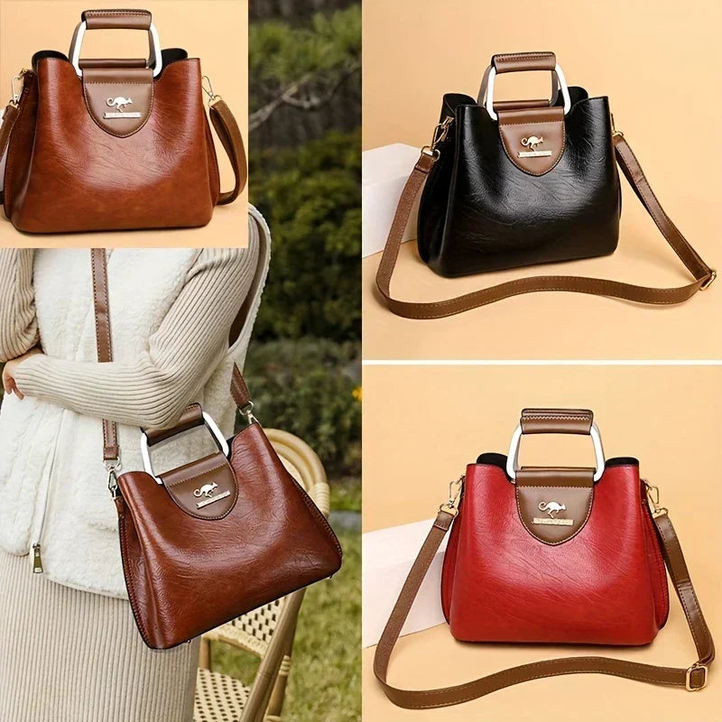 Isabella - Chic Leather Bucket Bag
