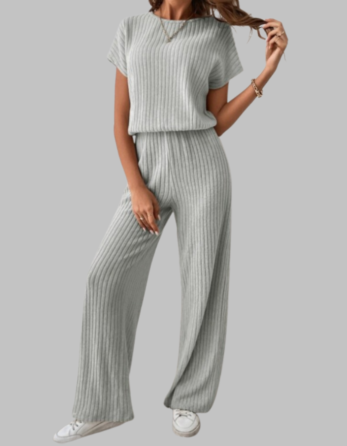 MAGGIE™ - Casual Short Sleeve Top and Pants Set
