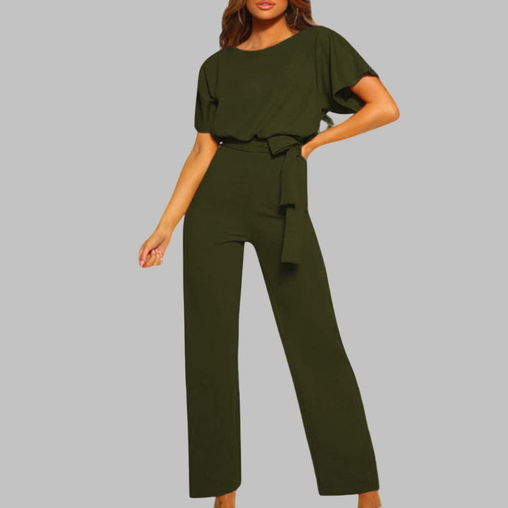 WANNON™ - Casual Tie Front Batwing Sleeve Jumpsuit