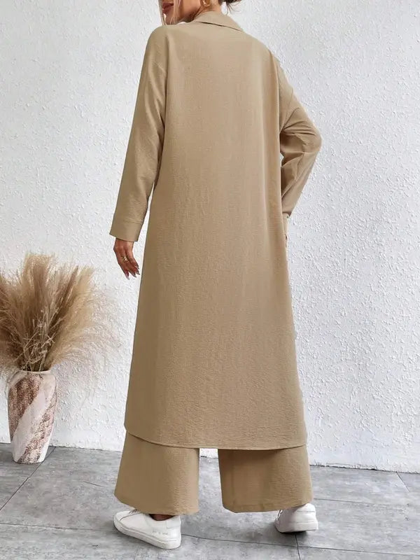AIMIE™ - Cozy Long Sleeve Top & Wide Leg Trousers Set