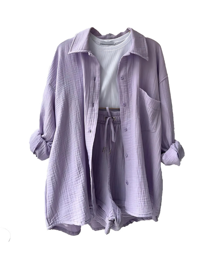 VERA™ – Modern Button-Up Shorts Set