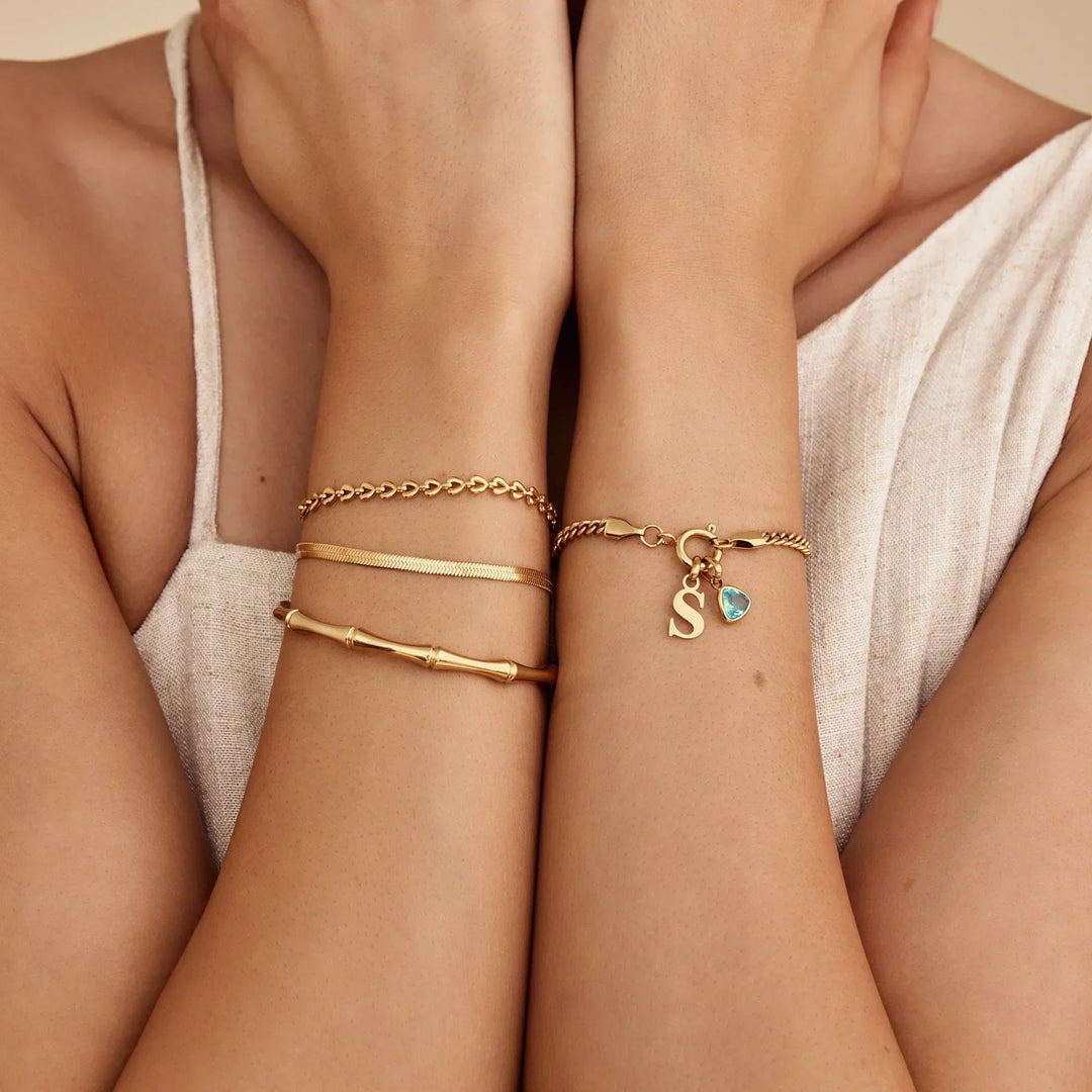 Bamboo Gold Cuff Bracelet