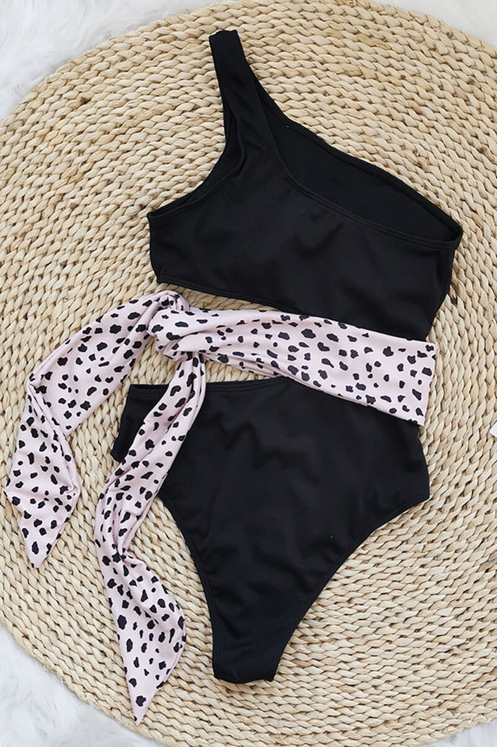 One-Shoulder Swimsuit with Bow Detail
