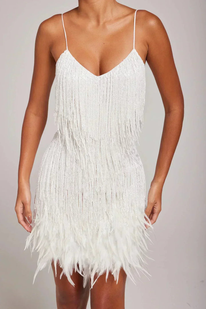 Alicia | Feather Mini Dress