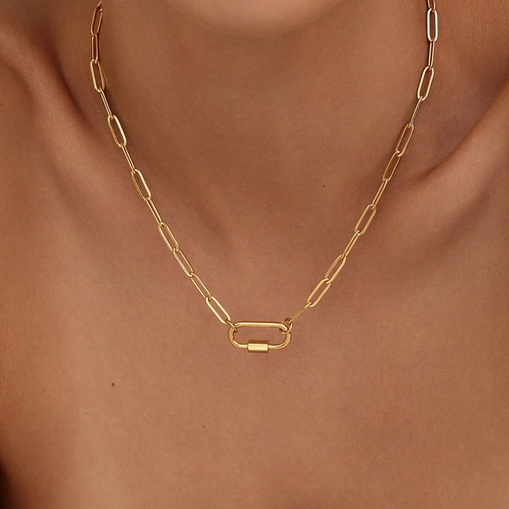 Carabiner Charm Lock Necklace