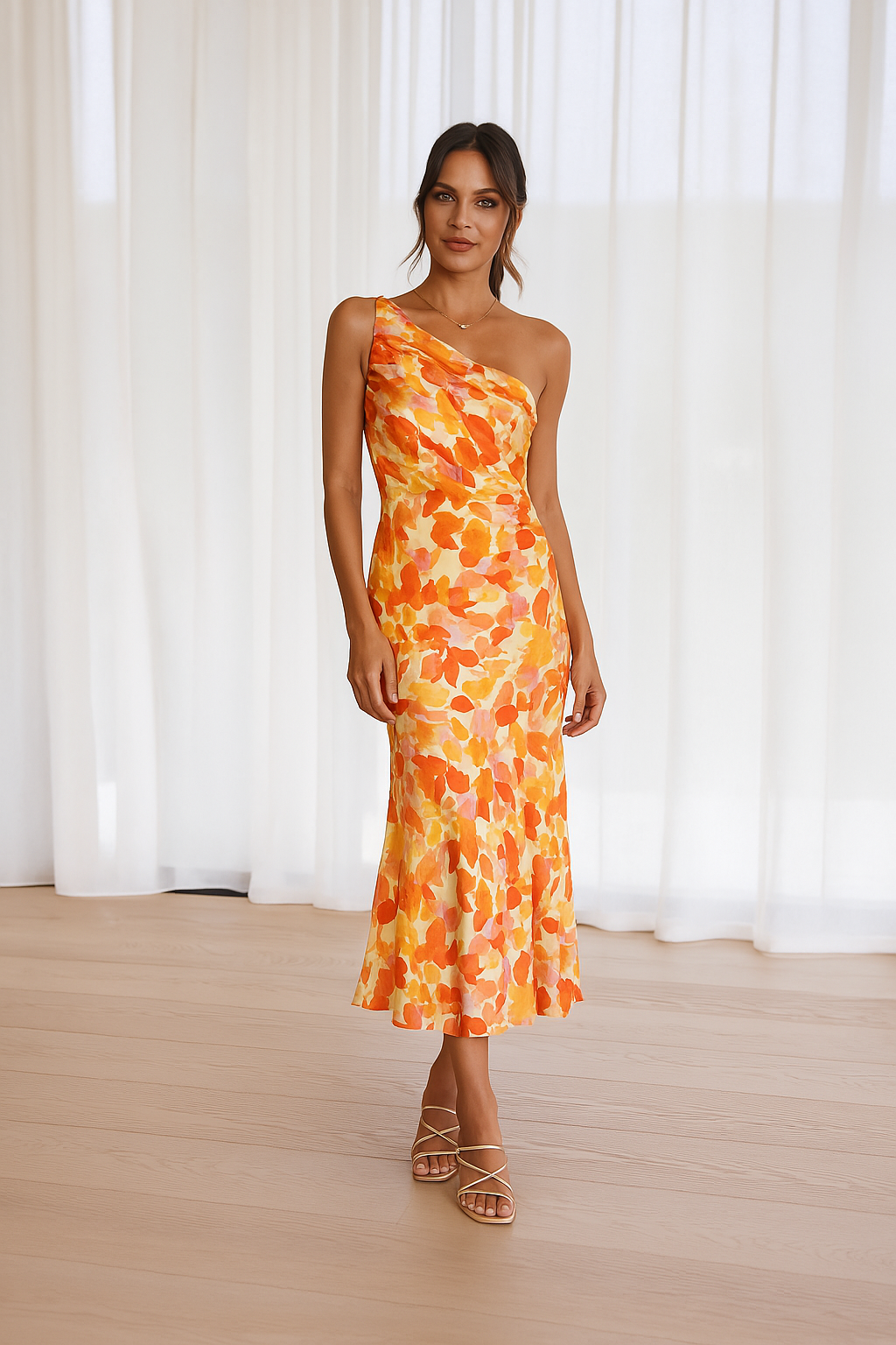 Violet | Floral Satin Gown