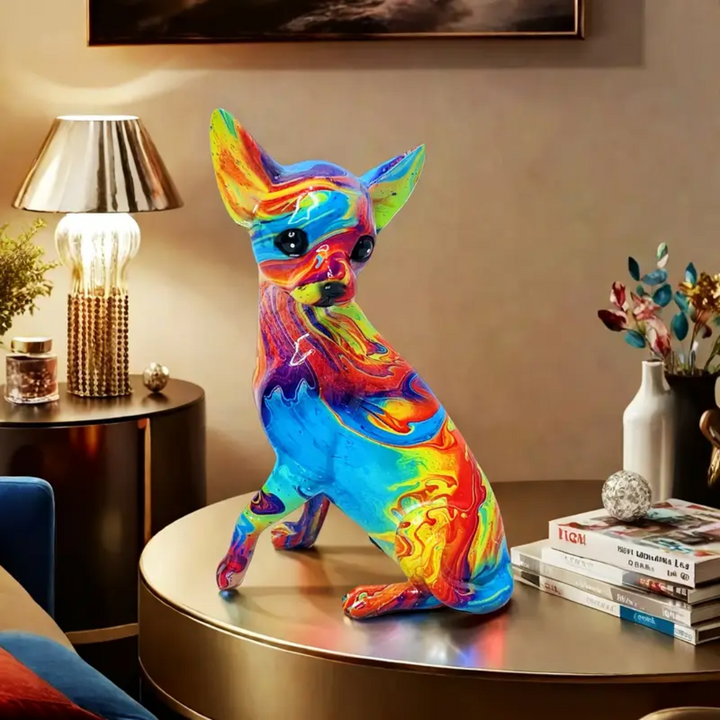 Vibrant Resin Chihuahua Table Lamp