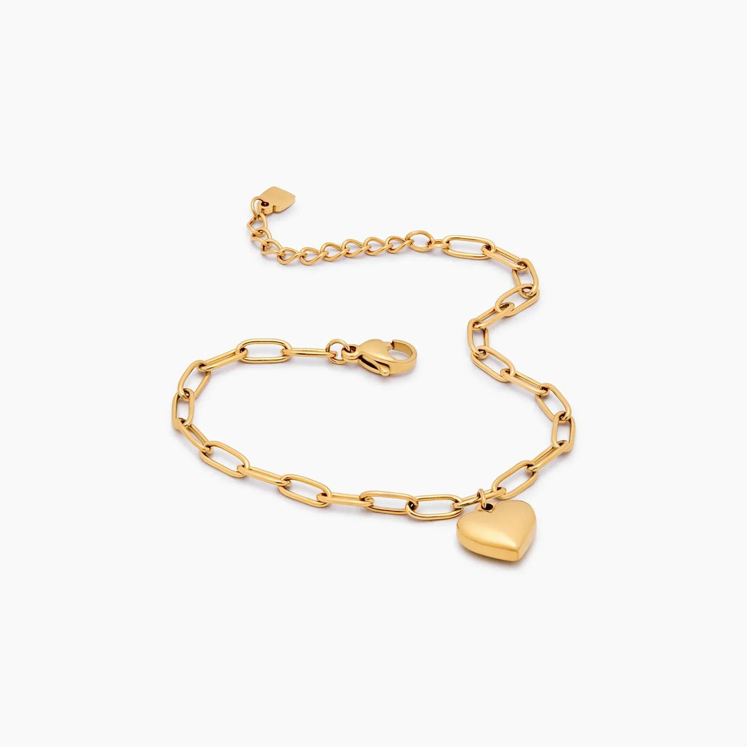 Paperclip Heart Charm Bracelet