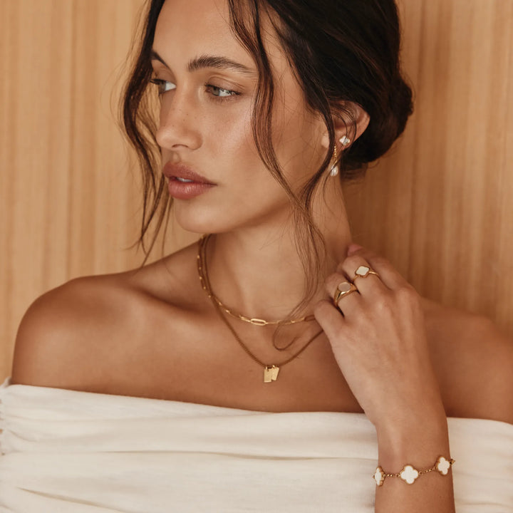 Mother Of Pearl Clover Bracelet