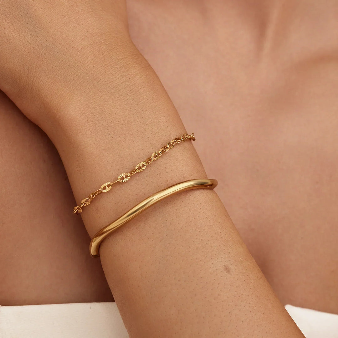 Sculpted Wave Cuff Bracelet
