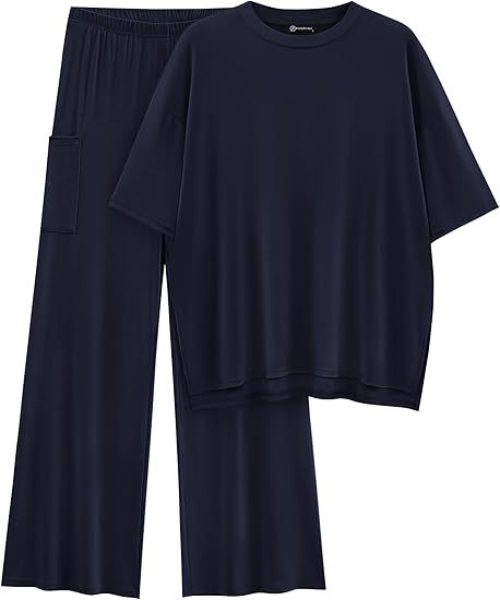 FILTA™ - Casual Basic Top and Elastic Waist Pants Set