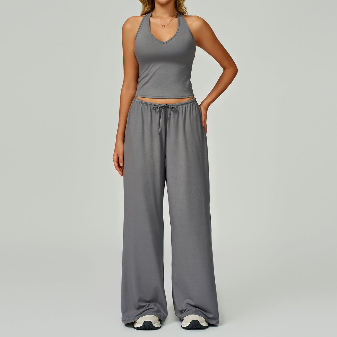 DINGDING™ - Casual Crop Tank Top and Wide Leg Pants Set