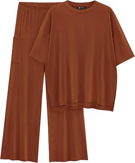 FILTA™ - Casual Basic Top and Elastic Waist Pants Set