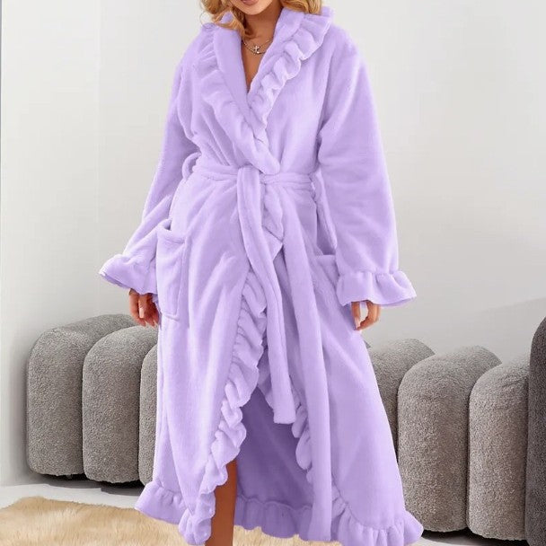SASUKE™ - Classy Ruffle Hem Long Sleeve Robe