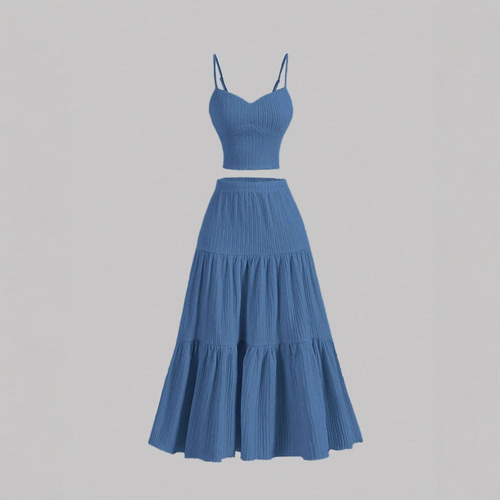 DALI™ - Comfy Sleeveless Crop Top and A-Line Skirt Set