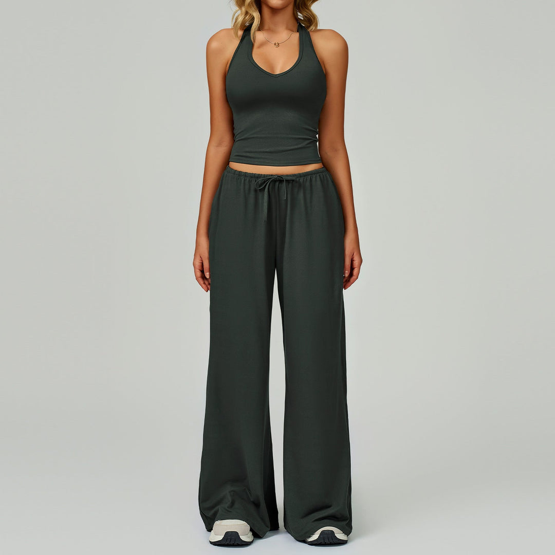 ARAYA™ - Casual Crop Tank Top and Wide Leg Pants Set