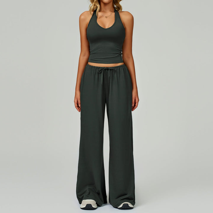 ARAYA™ - Casual Crop Tank Top and Wide Leg Pants Set