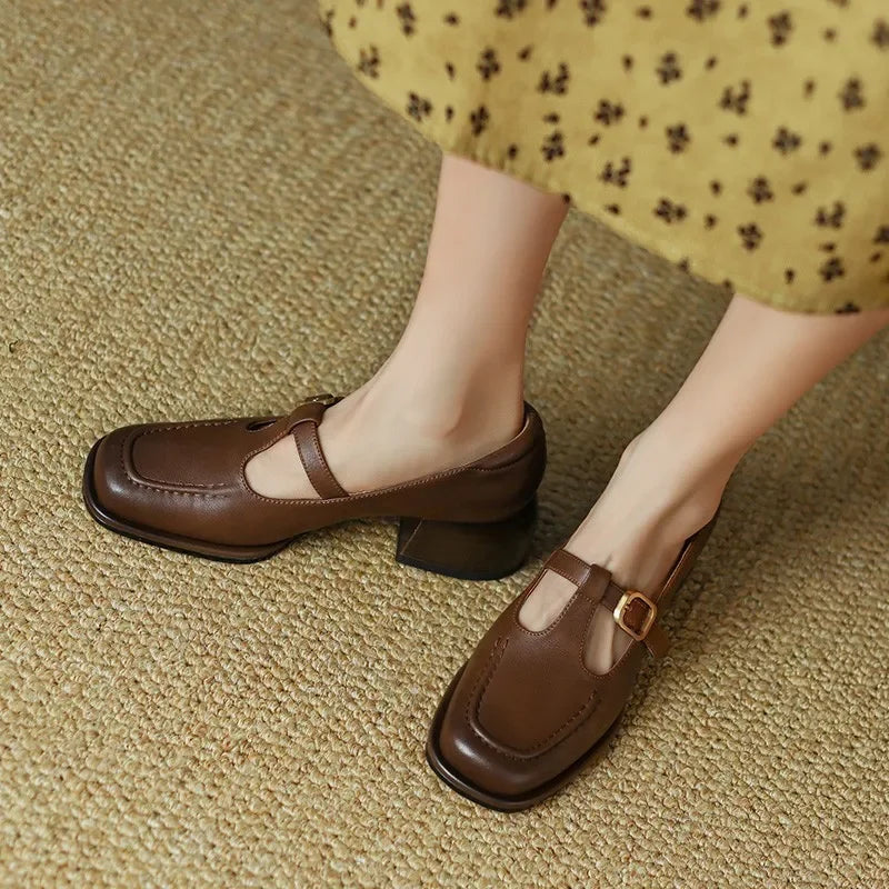 Selvana | Elegant T-Strap Shoes