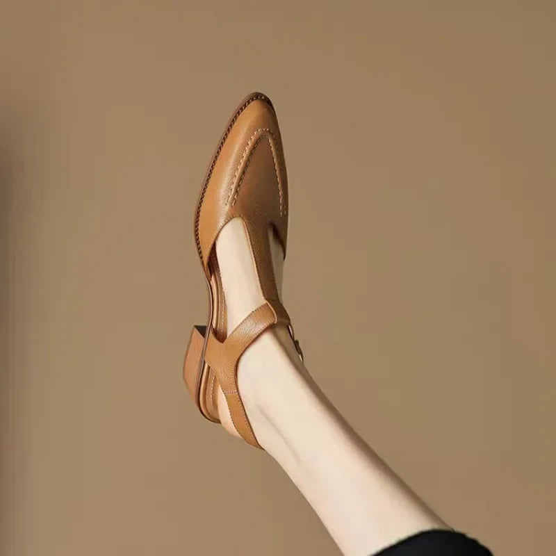 Gianna | Classic Buckle Leather Shoes