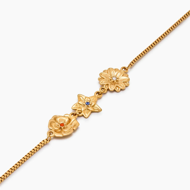 Personalized Birth Flower Charm Bracelet