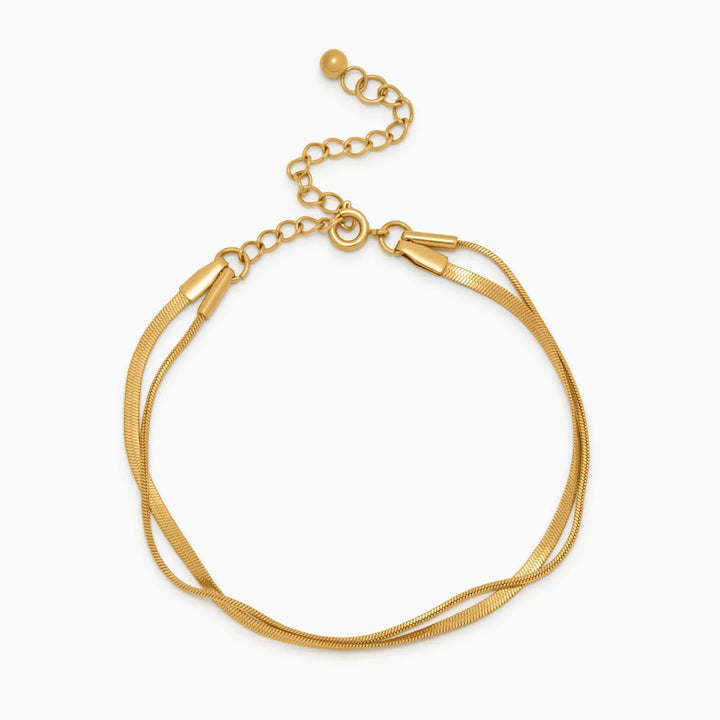 Double Snake Chain Layered Bracelet