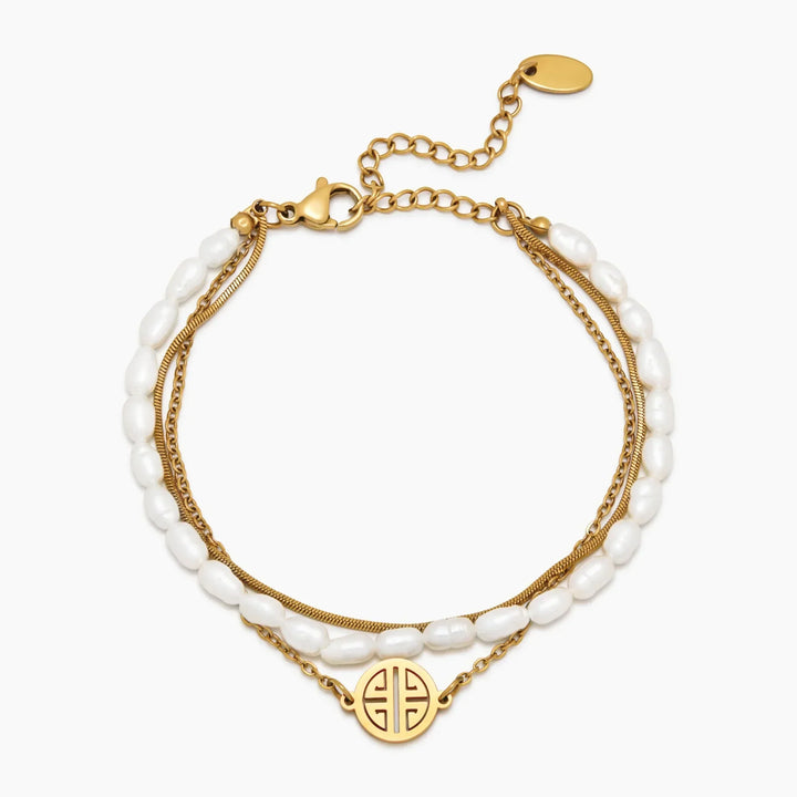 Sunshine Layered Pearl & Gold Bracelet