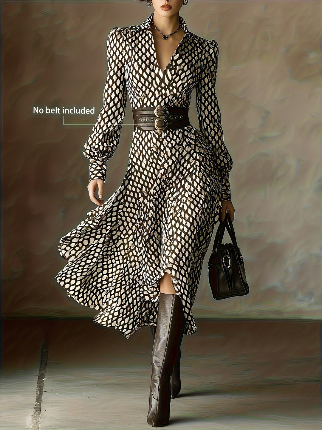 Zara lizzy | Vintage Rhombus Print Dress
