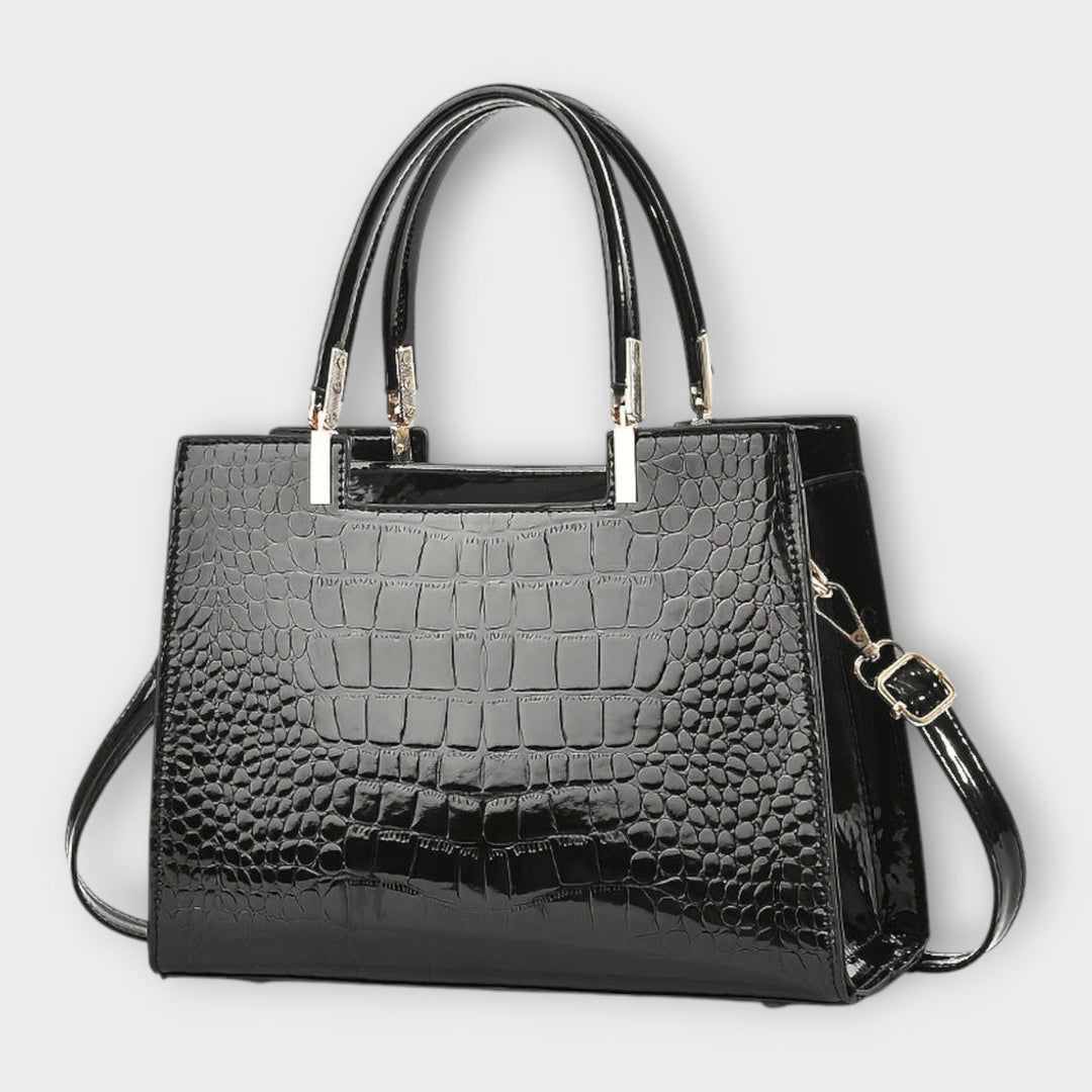 Maison Verdelle -  Shiny Crocodile Skin Pattern Handbag