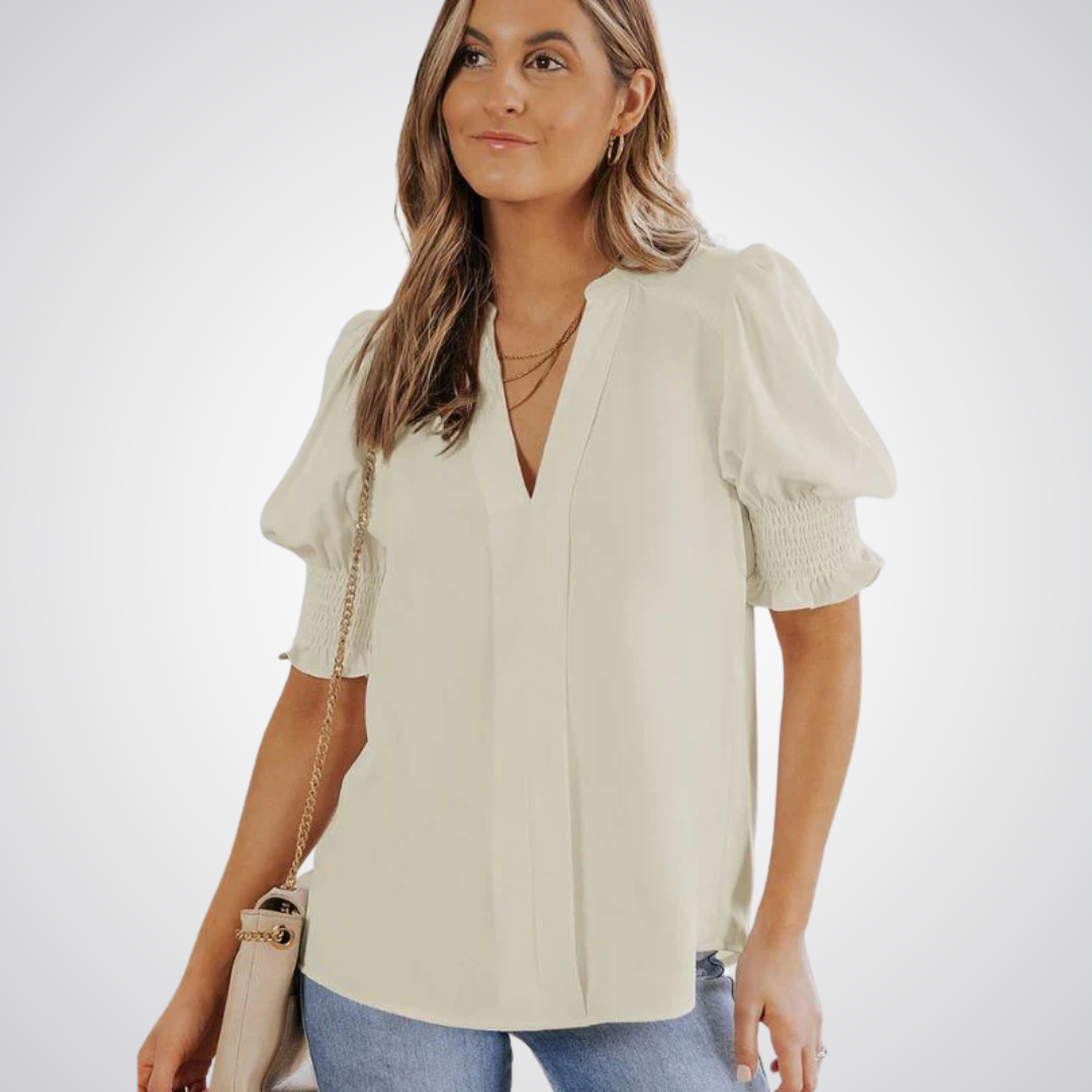 MONICA™ – Chic V-Neck Blouse