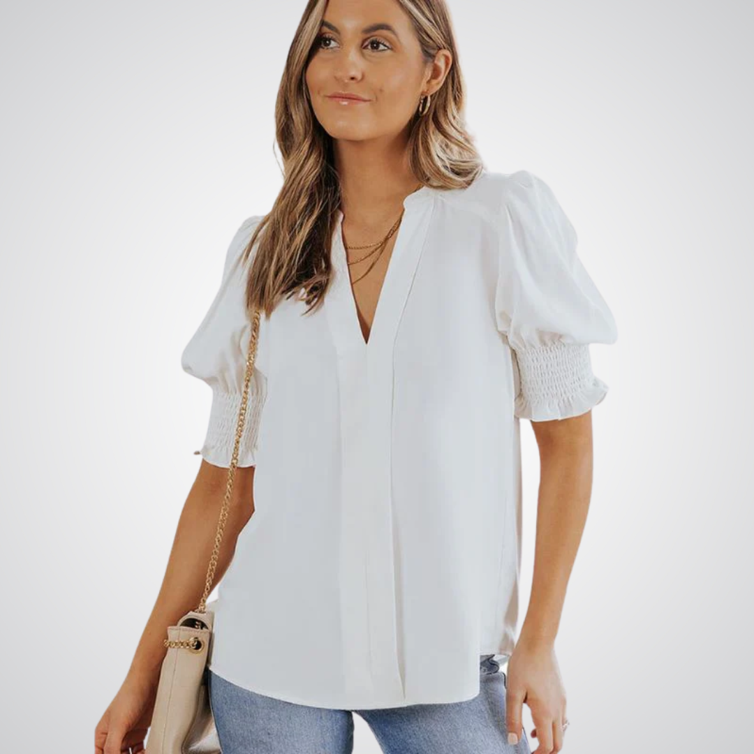 MONICA™ – Chic V-Neck Blouse