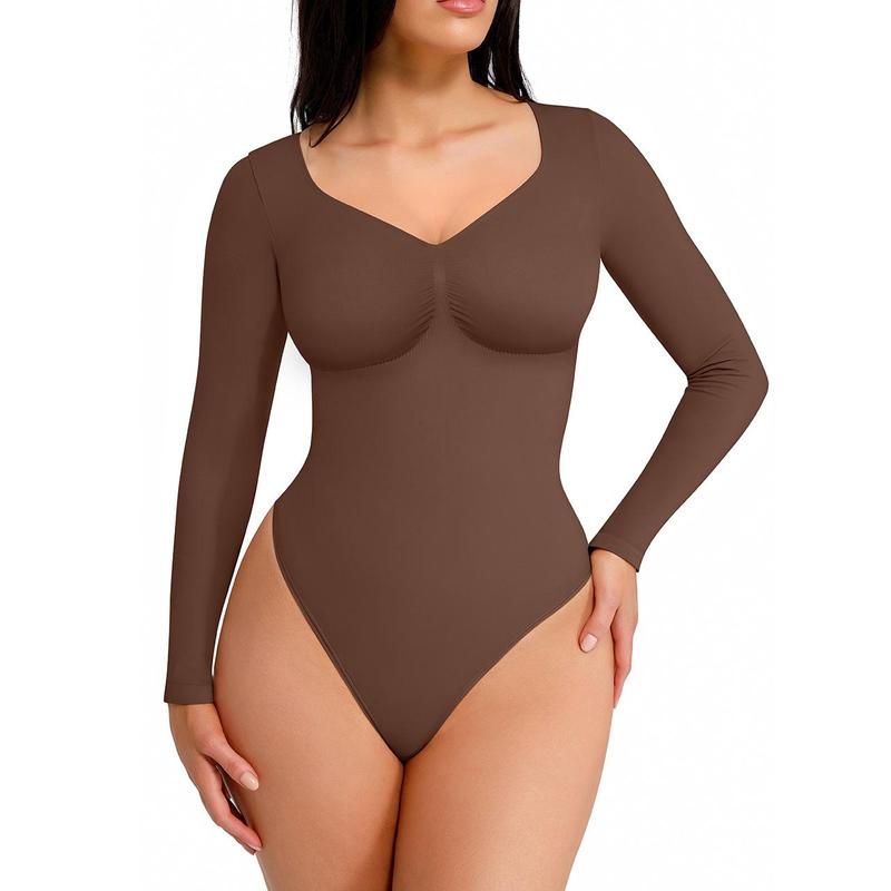 SONYA™ - Seamless Shaping Long Sleeve Thong Bodysuit for Comfort