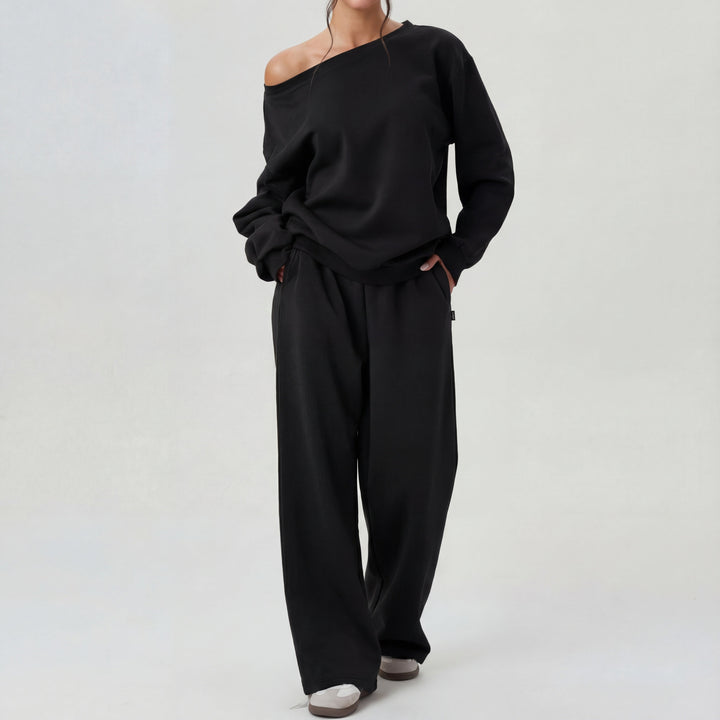NELIA™ - Casual One-Shoulder Long Sleeve Two-Piece Set