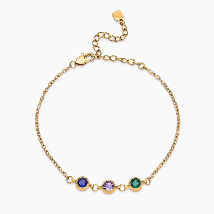 Personalized Multi-Birthstone Bracelet