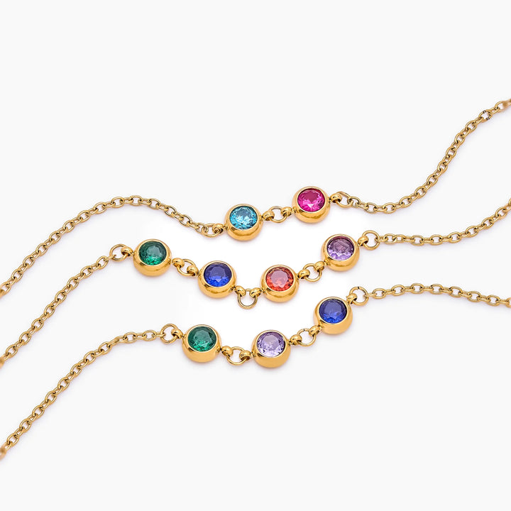 Personalized Multi-Birthstone Bracelet