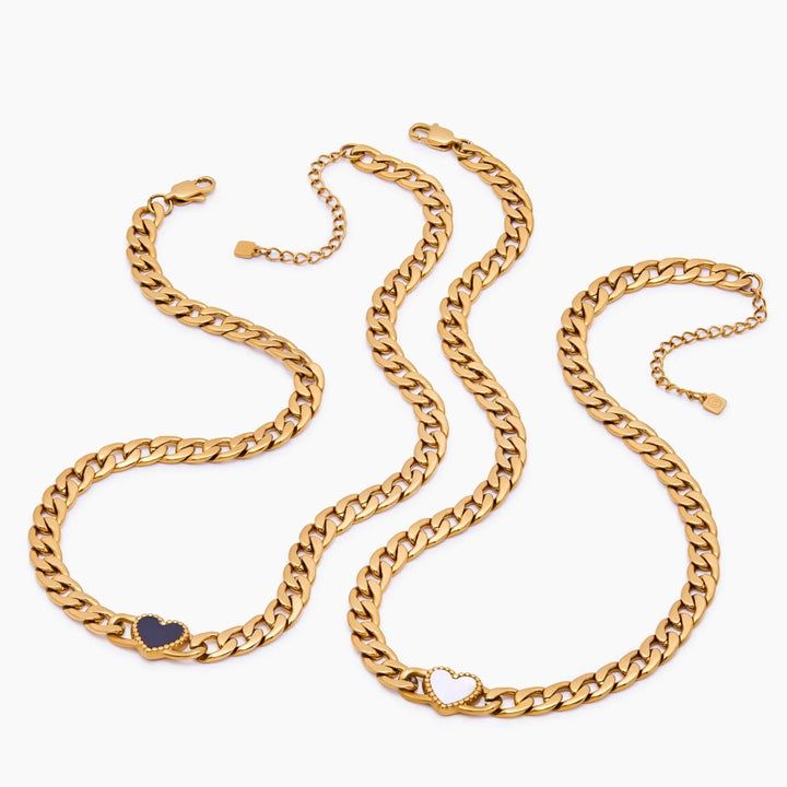 Ember Heart Curb Chain Necklace