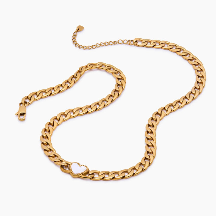Ember Heart Curb Chain Necklace